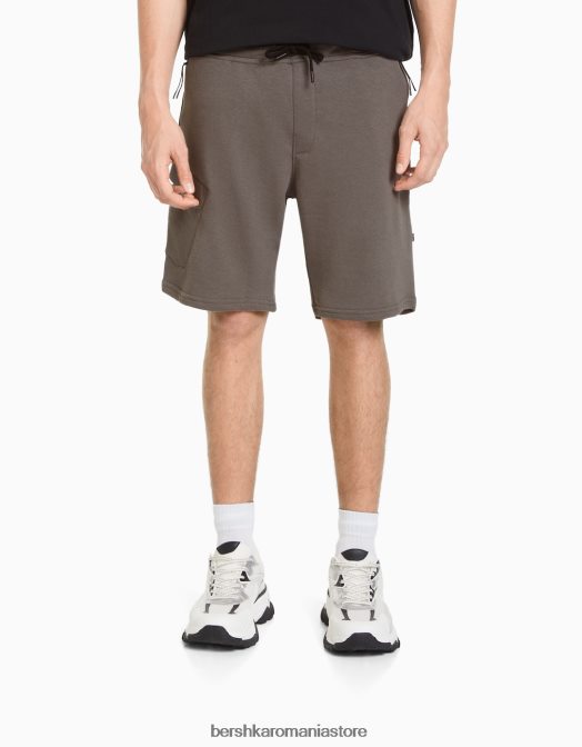 Bershka bărbați bermude cargo de pluș gri Z86D3327 îmbrăcăminte