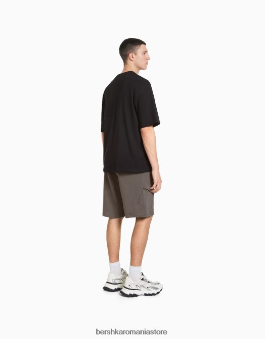 Bershka bărbați bermude cargo de pluș gri Z86D3327 îmbrăcăminte