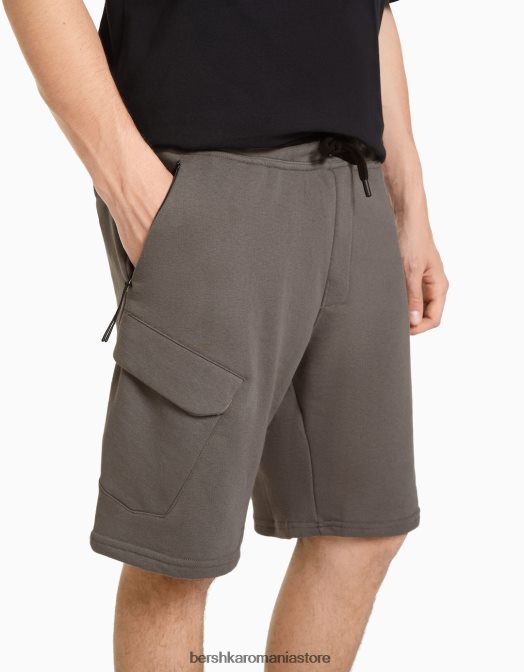 Bershka bărbați bermude cargo de pluș gri Z86D3327 îmbrăcăminte