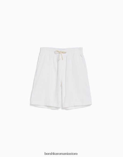 Bershka bărbați bermude cu finisaj rustic alb Z86D3307 îmbrăcăminte