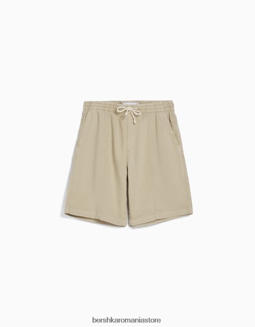 Bershka bărbați bermude cu finisaj rustic cămilă Z86D3306 îmbrăcăminte