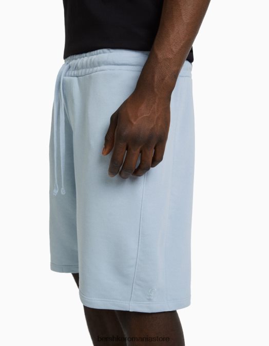 Bershka bărbați bermude de bază de pluș albastru deschis Z86D3319 îmbrăcăminte