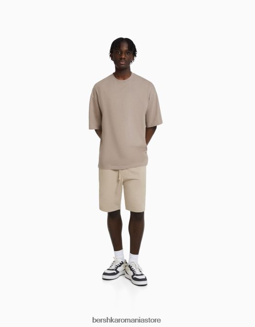 Bershka bărbați bermude de bază de pluș cămilă Z86D3318 îmbrăcăminte
