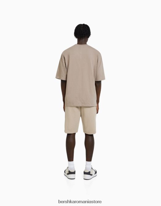 Bershka bărbați bermude de bază de pluș cămilă Z86D3318 îmbrăcăminte