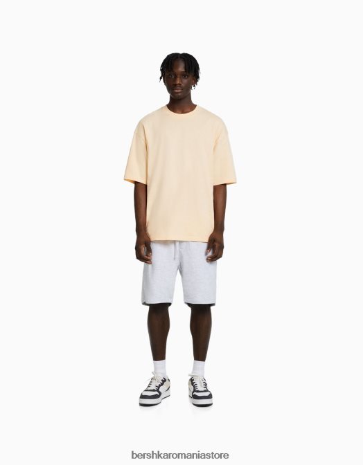 Bershka bărbați bermude de bază de pluș gri Z86D3320 îmbrăcăminte