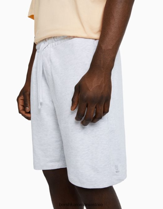 Bershka bărbați bermude de bază de pluș gri Z86D3320 îmbrăcăminte