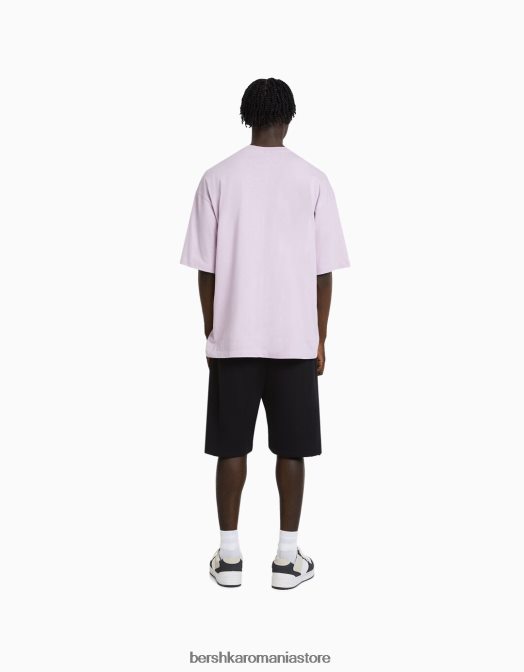 Bershka bărbați bermude de bază de pluș negru Z86D3315 îmbrăcăminte