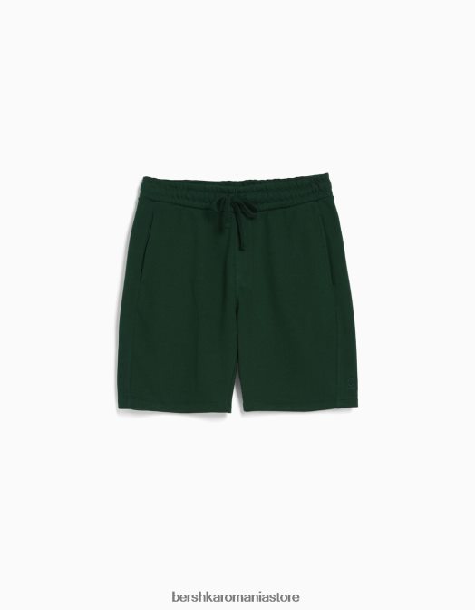 Bershka bărbați bermude de bază de pluș verde Z86D3317 îmbrăcăminte