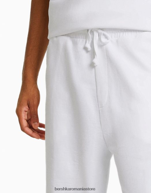 Bershka bărbați bermude de pluș decolorate alb Z86D3364 îmbrăcăminte