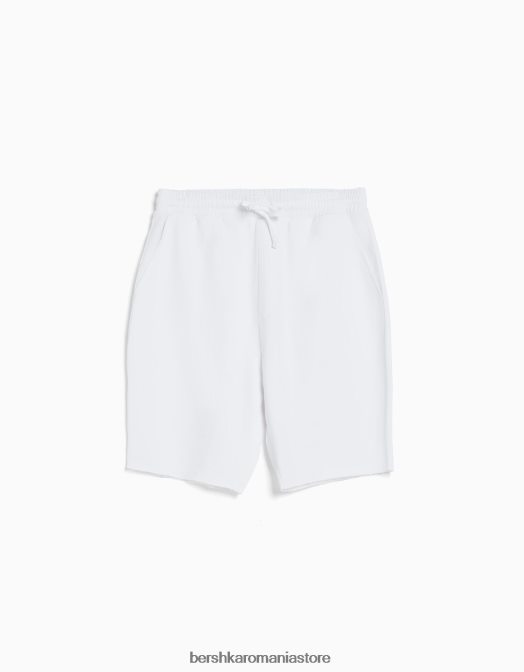Bershka bărbați bermude de pluș decolorate alb Z86D3364 îmbrăcăminte