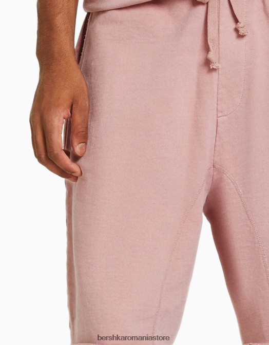 Bershka bărbați bermude de pluș decolorate roz Z86D3360 îmbrăcăminte