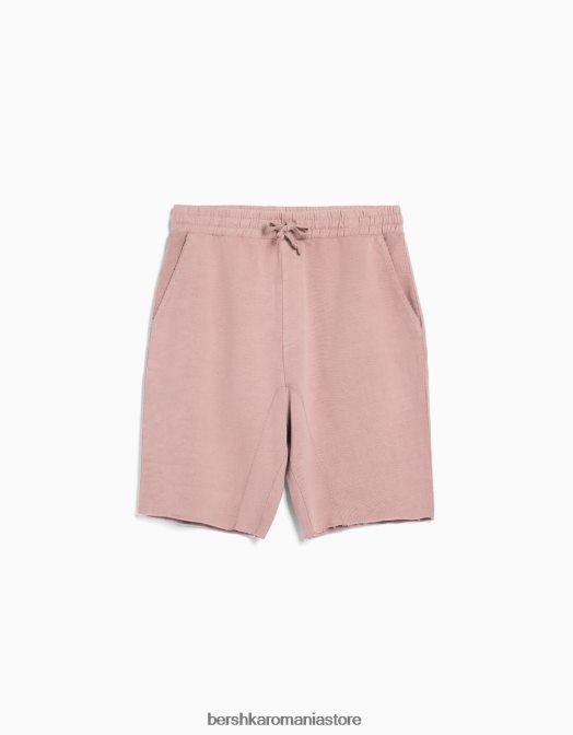 Bershka bărbați bermude de pluș decolorate roz Z86D3360 îmbrăcăminte