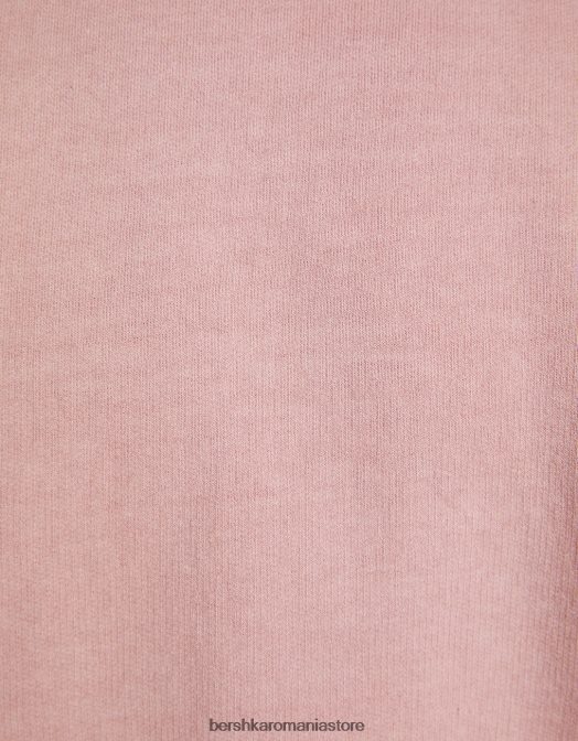 Bershka bărbați bermude de pluș decolorate roz Z86D3360 îmbrăcăminte