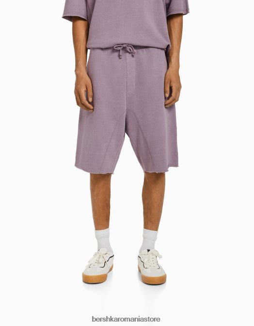 Bershka bărbați bermude de pluș decolorate violet Z86D3363 îmbrăcăminte