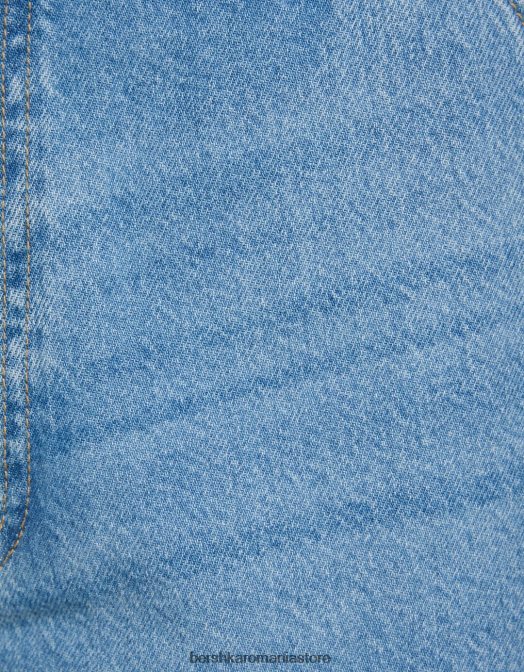 Bershka bărbați bermude din denim carpenter albastru deschis Z86D3296 îmbrăcăminte