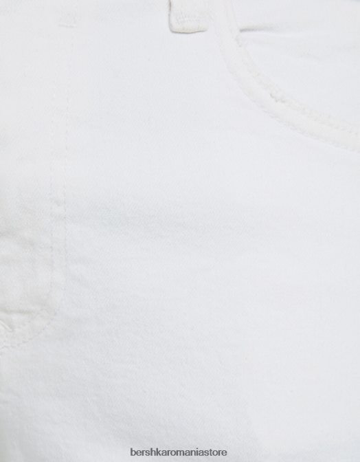 Bershka bărbați bermude din denim rupte alb Z86D3338 îmbrăcăminte