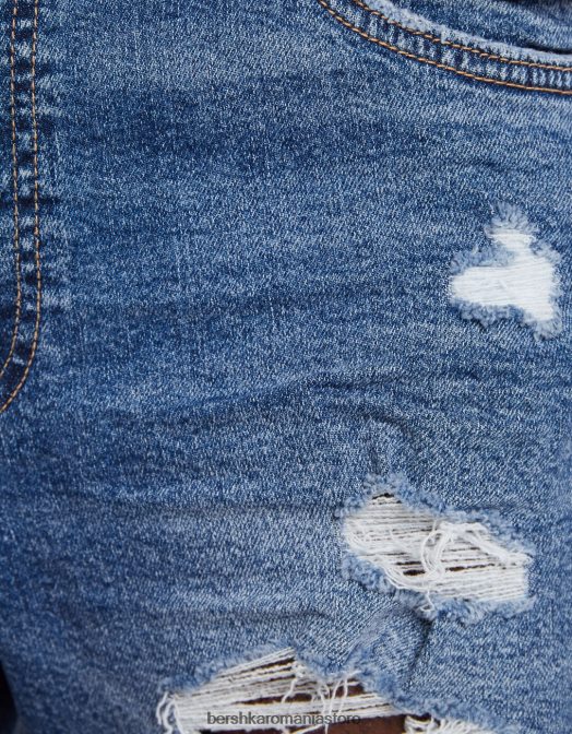 Bershka bărbați bermude din denim rupte albastru Z86D3339 îmbrăcăminte