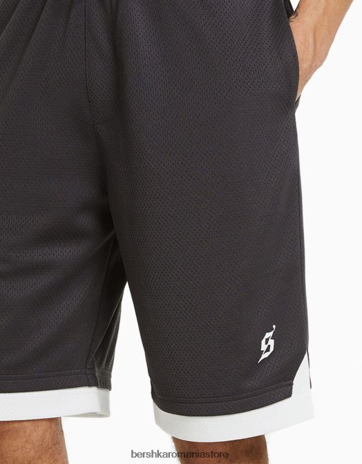 Bershka bărbați bermude din plasă gri Z86D3299 îmbrăcăminte