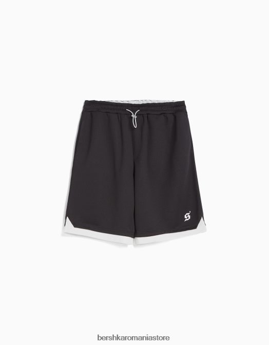 Bershka bărbați bermude din plasă gri Z86D3299 îmbrăcăminte