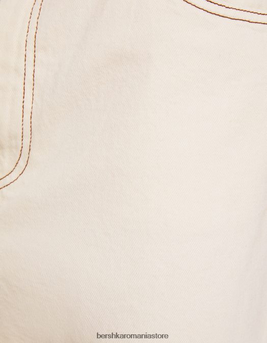 Bershka bărbați blugi largi colorați cremă Z86D3215 îmbrăcăminte