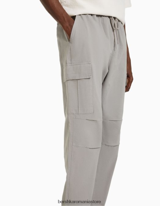 Bershka bărbați pantaloni cargo cu opritoare gri Z86D3230 îmbrăcăminte