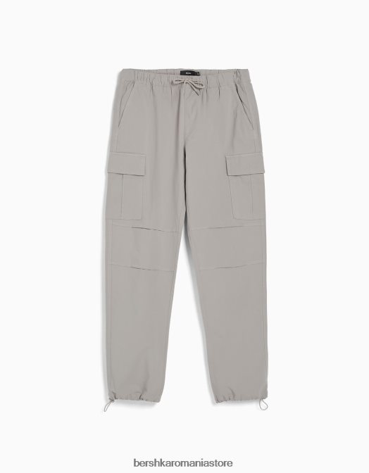 Bershka bărbați pantaloni cargo cu opritoare gri Z86D3230 îmbrăcăminte