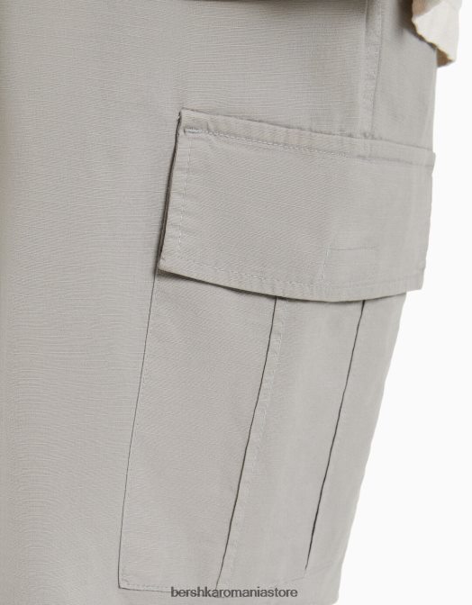 Bershka bărbați pantaloni cargo cu opritoare gri Z86D3230 îmbrăcăminte
