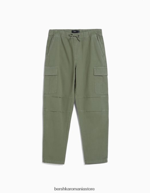 Bershka bărbați pantaloni cargo cu opritoare kaki Z86D3229 îmbrăcăminte