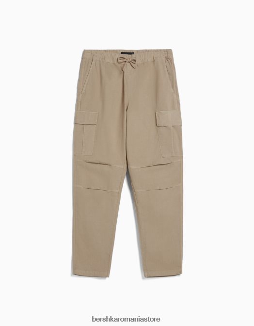 Bershka bărbați pantaloni cargo cu opritoare nisip Z86D3228 îmbrăcăminte