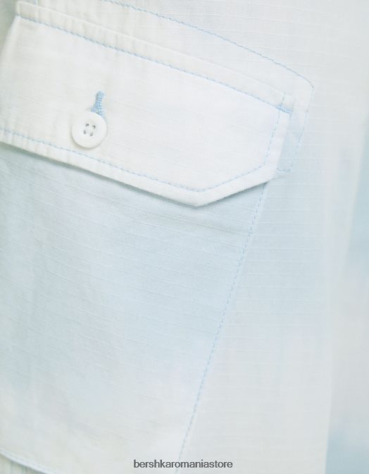 Bershka bărbați pantaloni cargo din bumbac tie-dye albastru Z86D3265 îmbrăcăminte