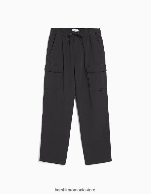 Bershka bărbați pantaloni cargo din poplin gri Z86D3261 îmbrăcăminte