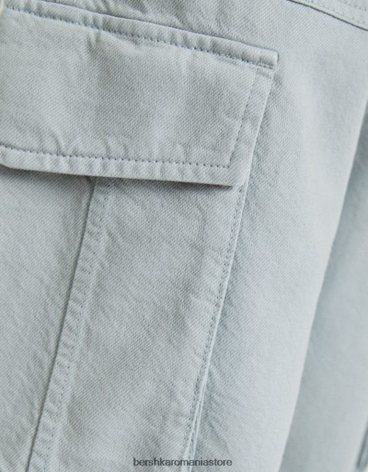 Bershka bărbați pantaloni cargo largi din bumbac verde Z86D3246 îmbrăcăminte