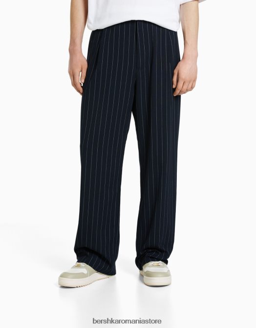 Bershka bărbați pantaloni croiți cu dungi marina Z86D3273 îmbrăcăminte