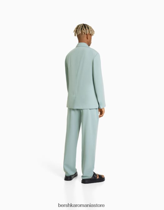 Bershka bărbați pantaloni croiți cu picioare largi verde Z86D3026 îmbrăcăminte