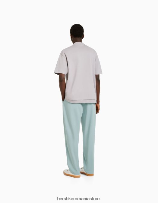 Bershka bărbați pantaloni croiți cu picioare largi verde Z86D3272 îmbrăcăminte