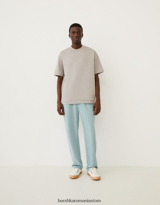 Bershka bărbați pantaloni croiți cu picioare largi verde Z86D3272 îmbrăcăminte