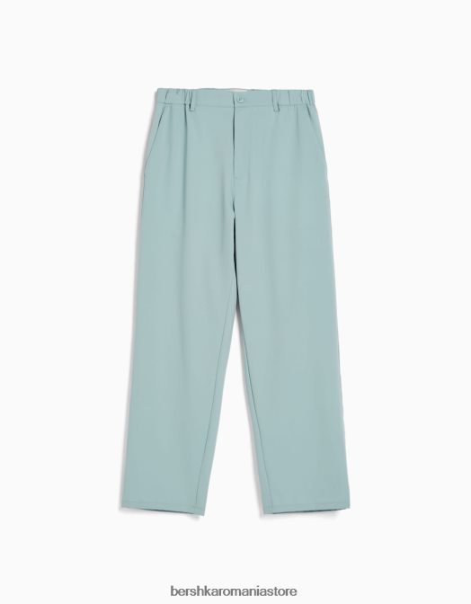 Bershka bărbați pantaloni croiți cu picioare largi verde Z86D3272 îmbrăcăminte