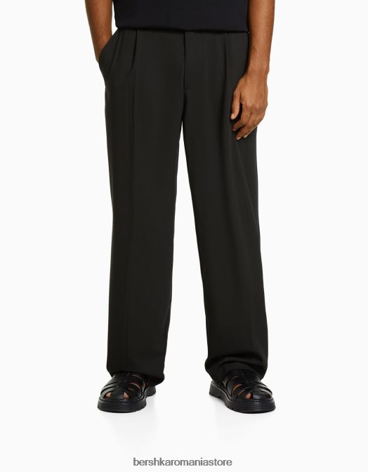 Bershka bărbați pantaloni croiți cu săgeți negru Z86D3034 îmbrăcăminte