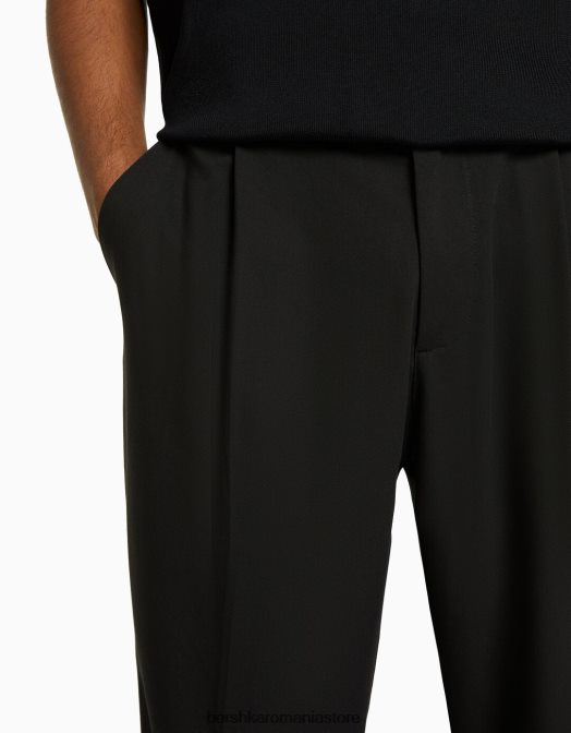 Bershka bărbați pantaloni croiți cu săgeți negru Z86D3034 îmbrăcăminte