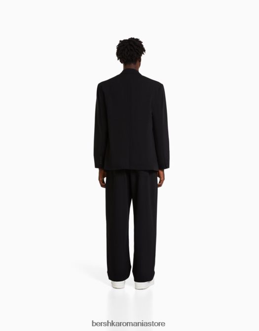 Bershka bărbați pantaloni croiți cu săgeți negru Z86D3037 îmbrăcăminte