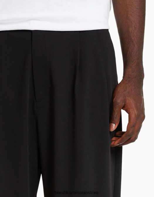 Bershka bărbați pantaloni croiți cu săgeți negru Z86D3037 îmbrăcăminte