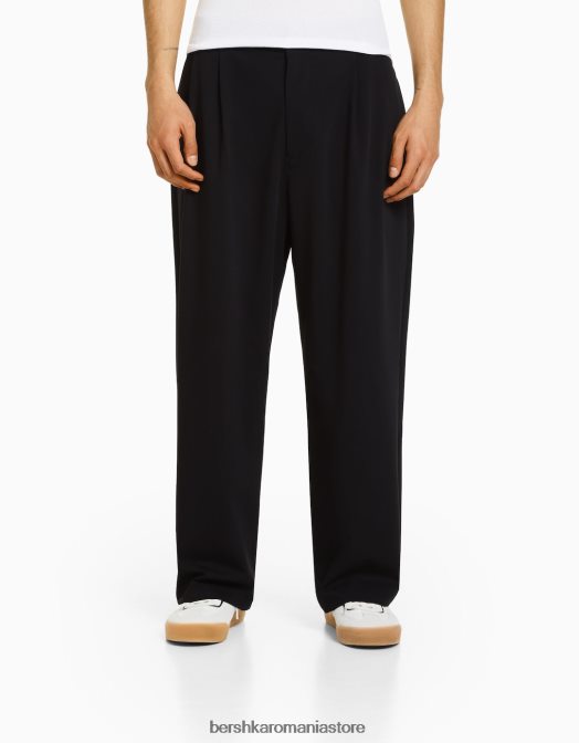 Bershka bărbați pantaloni croiți cu săgeți negru Z86D3271 îmbrăcăminte