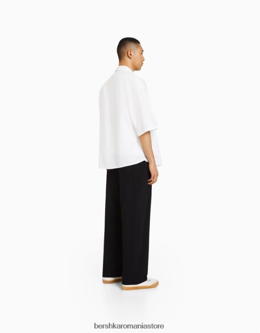 Bershka bărbați pantaloni croiți cu săgeți negru Z86D3271 îmbrăcăminte