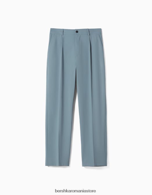 Bershka bărbați pantaloni croiți în stil jogger cu croială largă albastru deschis Z86D3028 îmbrăcăminte