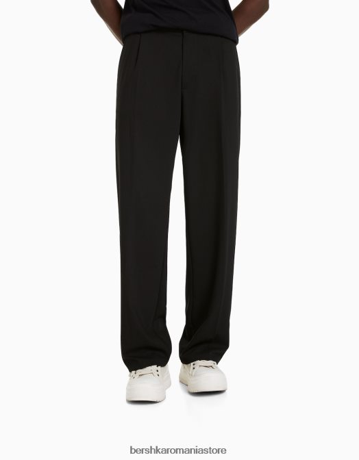 Bershka bărbați pantaloni croiți în stil jogger cu croială largă negru Z86D3029 îmbrăcăminte