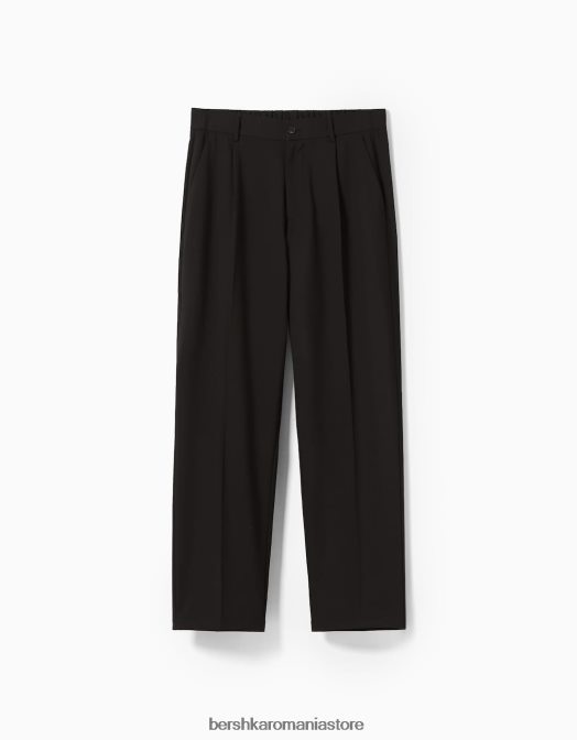 Bershka bărbați pantaloni croiți în stil jogger cu croială largă negru Z86D3029 îmbrăcăminte