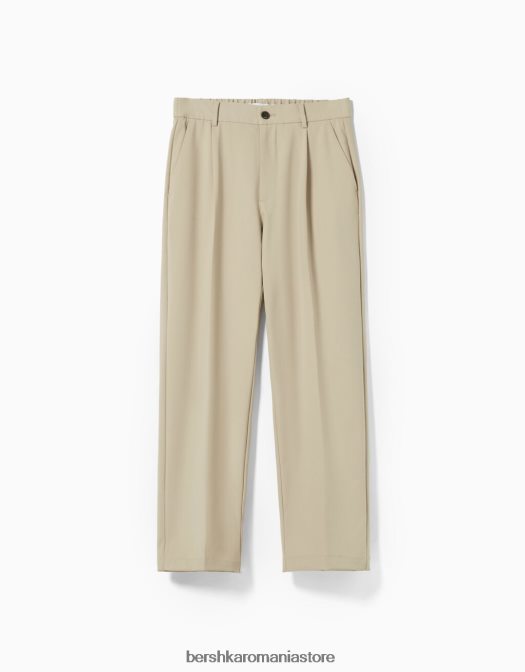 Bershka bărbați pantaloni croiți în stil jogger cu croială largă nisip Z86D3023 îmbrăcăminte
