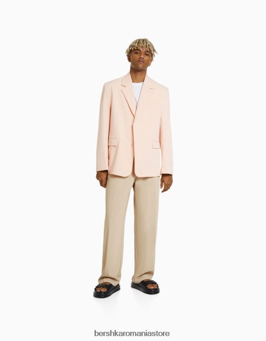 Bershka bărbați pantaloni croiți în stil jogger cu croială largă nisip Z86D3027 îmbrăcăminte