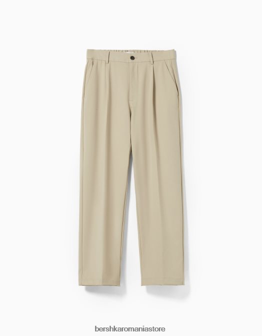 Bershka bărbați pantaloni croiți în stil jogger cu croială largă nisip Z86D3031 îmbrăcăminte