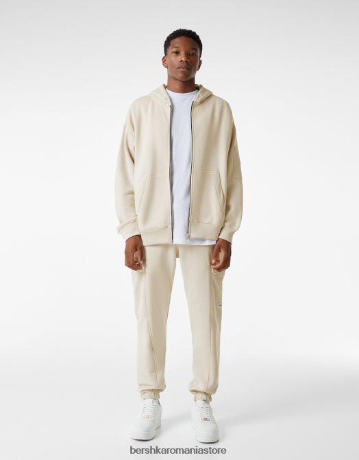 Bershka bărbați pantaloni de jogging cargo de pluș piatră Z86D3240 îmbrăcăminte